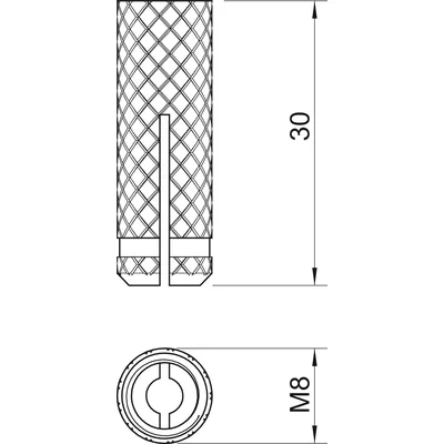 Goupille d'expansion en laiton 865 M8x30