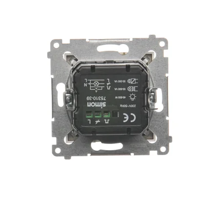 Gradateur à deux boutons (module) 40-500 W (300 VA), or métallique