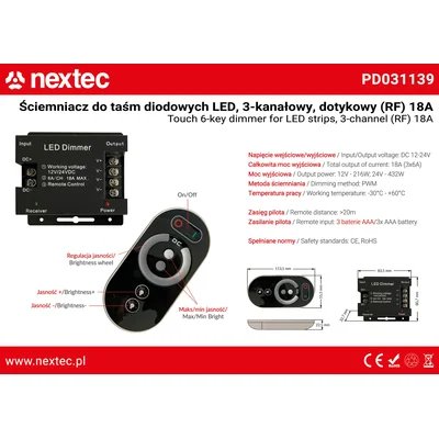 Gradateur tactile à 3 canaux pour bandes LED