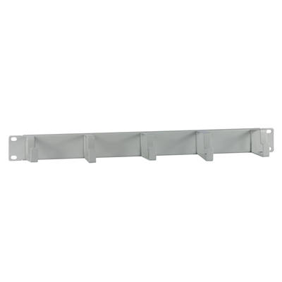 Gray outdoor cable holder, metal ears, 1U