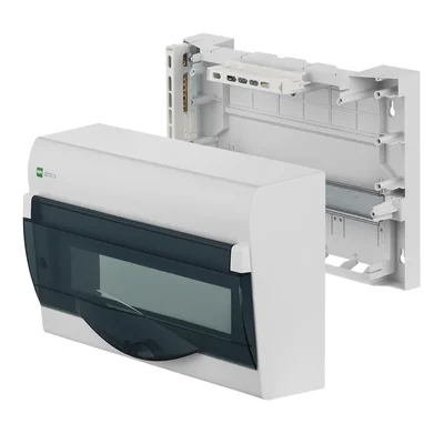GREEN BOX distribution board 1x12+2 PE+N surface-mounted IP 40 - smoke color