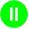 Green flat button insert "II", M22-XD-G-X2