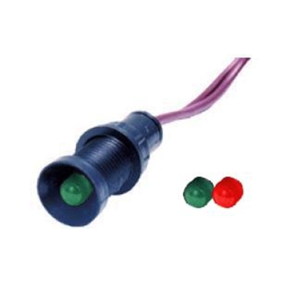 Green-red LED indicator, 5 mm cover, 230V