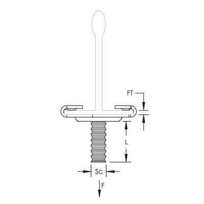Grille pince largeur 24mm filetage 6mm longueur 16mm