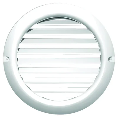 Grille ronde oblique, diamètre 128/100 mm, avec maille, blanche