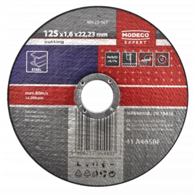 Grinding wheel for cutting steel 115x1.0x22.23 mm flat