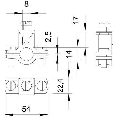 Grounding clamp for round conductor
