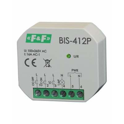 Group bistable relay for flush mounting