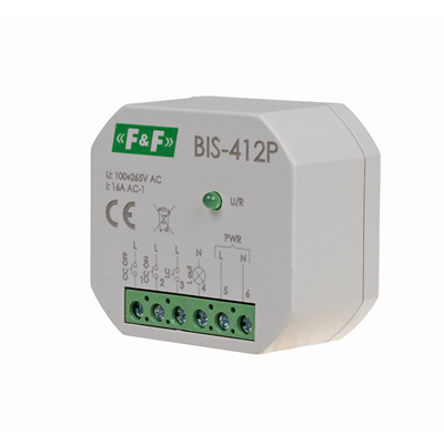 Group bistable relay for flush mounting