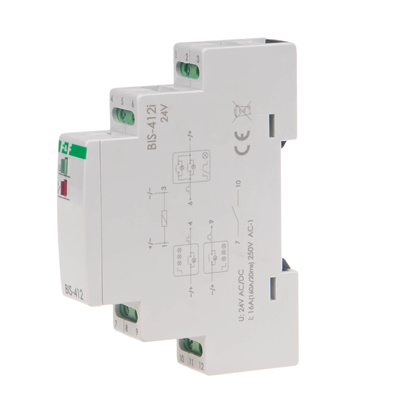 Group bistable relay On TH-35 DIN rail with inrush relay 160A/20ms 24V