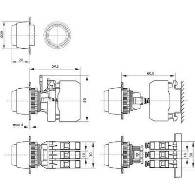 Grün beleuchteter Knopf