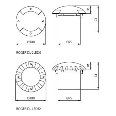 Грунтовий LED світильник ROGER DL-LED12