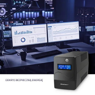 Gruppo di continuità interattivo Qoltec Line | Monolith | 650VA | 360W | LCD | USB | RJ45