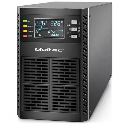 Gruppo di continuità Qoltec | 1 kVA | 1000 W | Fattore di potenza 1.0 | LCD | EPO | USB | Online