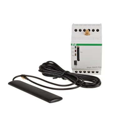 GSM remote control relay (SMS); 2xOUT, 2xIN; temperature control; 230V AC; 2x1NO/NC; DIN rail mounting