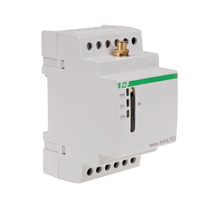 GSM remote control relay (SMS); 4xOUT, 4xIN; on/off/notify; 230V AC; 4x1NO; DIN rail mounting