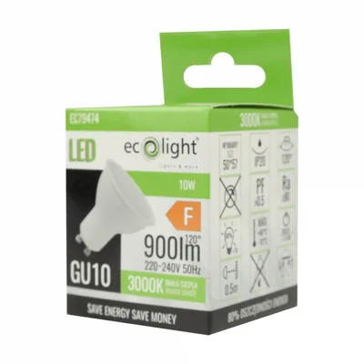 GU10 10W 3000K 900lm