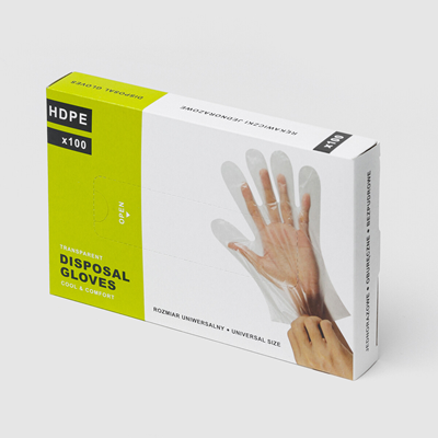Guantes desechables de HDPE, talla universal, transparentes, 100 uds.