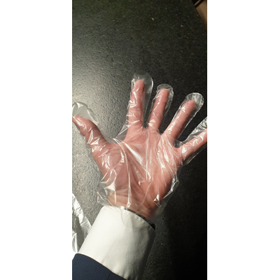 Guantes desechables de HDPE, talla universal, transparentes, 100 uds.