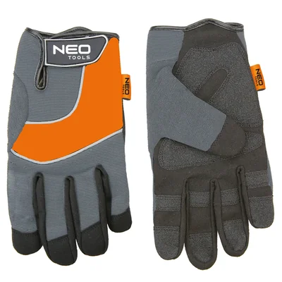 Guanti da lavoro, pelle sintetica, inserti in PVC, 10
