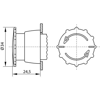 Guida con pulsante a fungo - sicurezza B