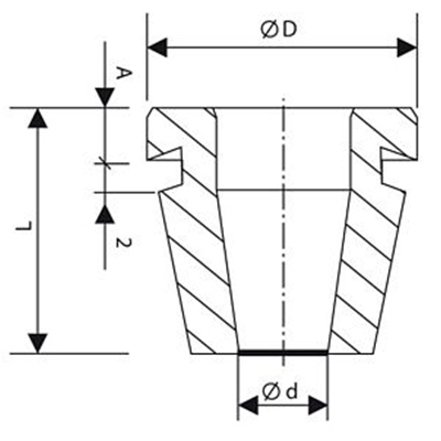 Gummiverschraubung mit einem Durchmesser von 62 mm weiß 5 Stk.