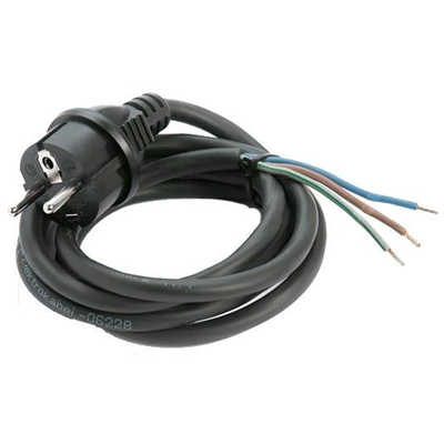 H05RR-F(OW) kabel 3x1,5 1,5m 300/500V s přímou uni-schuko zástrčkou, černý