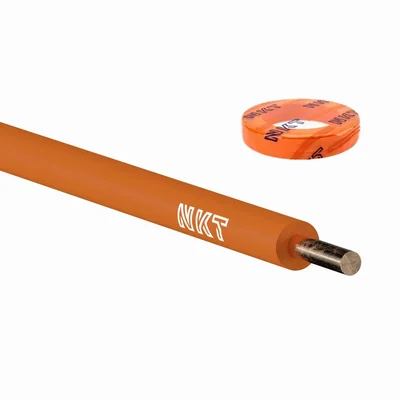 H07V-U 1x1.5 naranja Cable de alimentación, instalación, unipolar, con núcleo sólido y aislamiento de PVC