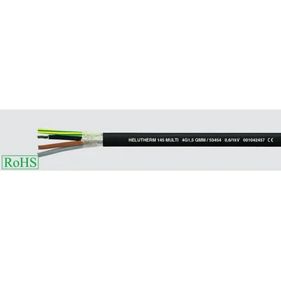 Halogen-free, high-temperature-resistant cable HELUTHERM® 145 MULTI 3G 0.75 mm² black, core identification according to DIN VDE 0293-308