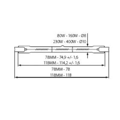 Halogen-Projektorlampe J-80W 78MM STAR