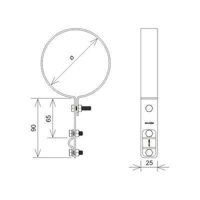 Halterung für Fallrohr fi 150mm mit Schraube, feuerverzinkt