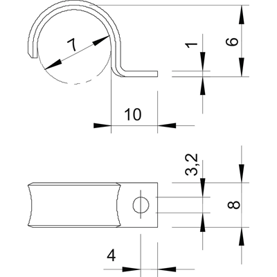 Handle fi 7mm steel WN 7855 A