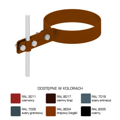 Handle painted for a downpipe with a diameter of 80mm screw