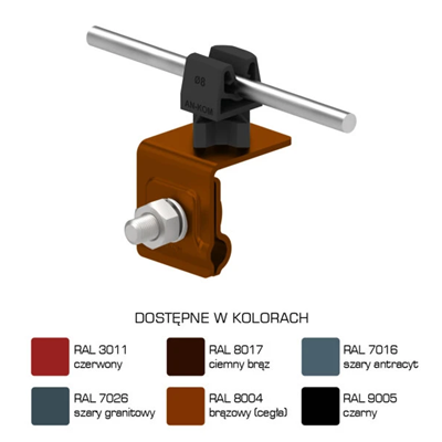 Handle painted on felc universal latch height 3.5 cm black