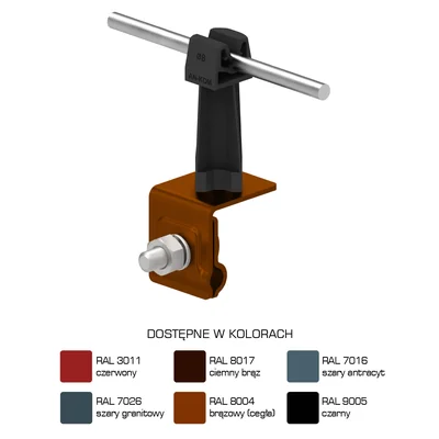 Handle painted on felc universal latch height 7cm black