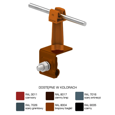 Handle painted on felc universal latch height 7cm brown