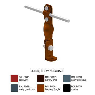 Handle painted on the edge twisted height 14.5cm screw