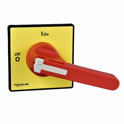 Handles and front plates for switch disconnectors 90x90 red/yellow