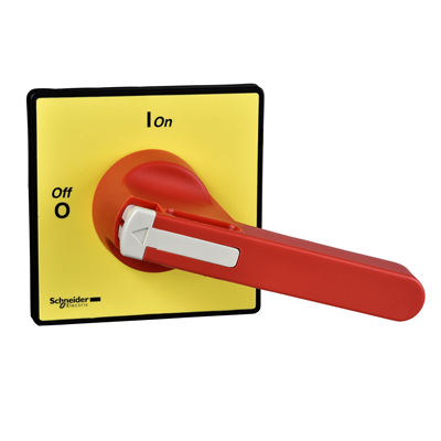 Handles and front plates for switch disconnectors 90x90 red/yellow