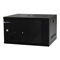 Hanging lightweight 19'' 6U wardrobe, steel/glass door, removable side covers, RAL 9004