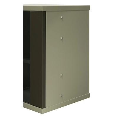 Hanging wardrobe 10'' 9U, steel/glass door, 325×330x445, RAL: Wardrobe 7044, shelf included