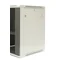 Hanging wardrobe 19'' 15U, steel/glass door, removable side covers with a lock, 600×600×770 W/D/H. mm; RAL: wardrobe 7044, door 7010, fixed shelf 270mm and set of 15 mounting screws included