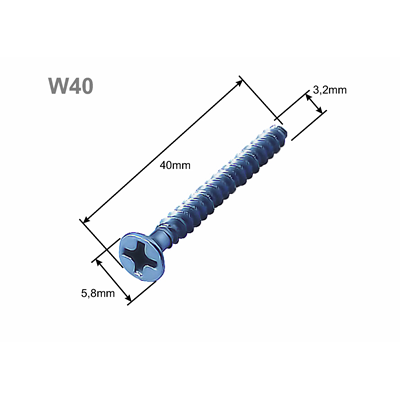 Hardware screw for wiring boxes W40 length 40mm