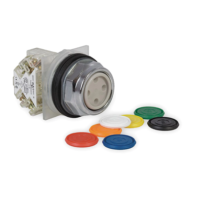 Harmony 9001K Flush pushbutton Ø30 octagonal with a set of 7 colored inserts 1NO+1NC metal
