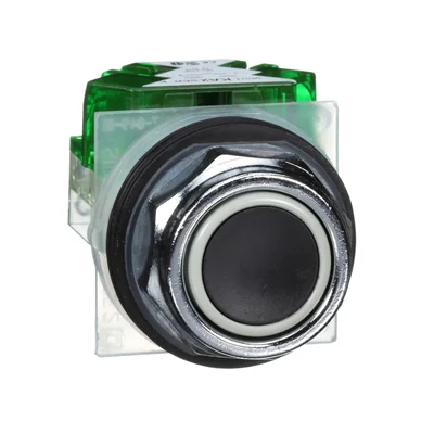 Harmony 9001K Indoor push button black self-returning metal octagonal 1N/O Ø30