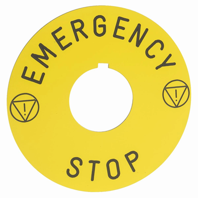 Harmony 9001K Label for emergency stop button yellow