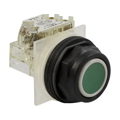 Harmony 9001SK Flush pushbutton Ø30 green spring return 1 OC plastic octagonal