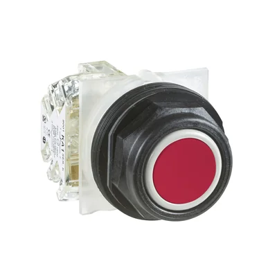 Harmony 9001SK Unterputz-Drucktaster Ø30, rot, mit Federrückstellung, 1 OC, Kunststoff, achteckig