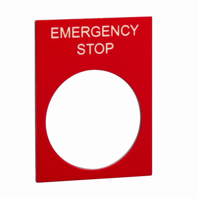 Harmony XAC Label 30x40mm black EMERGENCY STOP