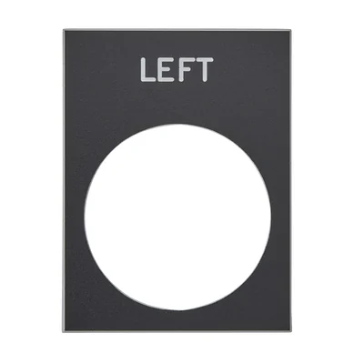Harmony XAC Label 30x40mm black with LEFT marking